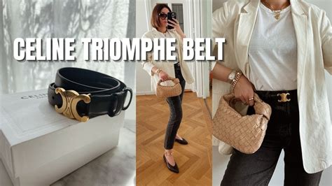 celine triomphe small belt|Celine triomphe belt size guide.